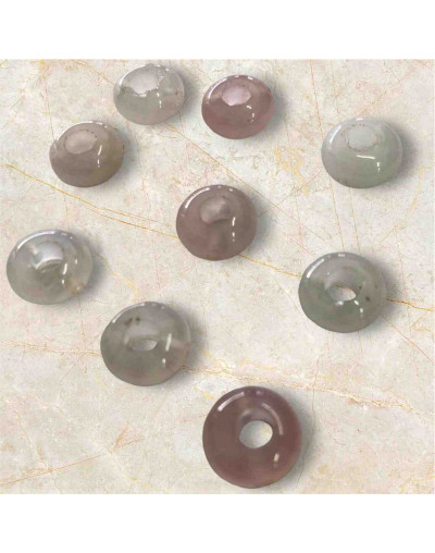 Cuarzo Rosa. Anillo. 10x4 milímetros. 1 mm perforación. 1 unidad.