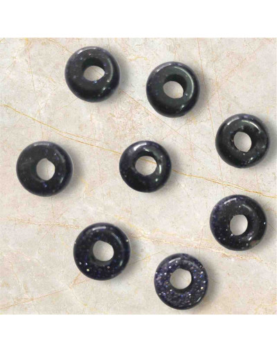 Aventurina Azul. Anillo. 10x4 milímetros. 1 mm perforación. 1 unidad.