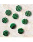 Malaquita Sintética. Moneda. 10x4 milímetros. 1 mm perforación. 1 unidad. Malaquita Sintética. Moneda. 10x4 milímetros. 1 mm perforación. 1 unidad.