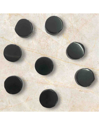 Agata Negra. Moneda. 10x4 milímetros. 1 mm perforación. 1 unidad.