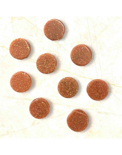 Aventurina Café. Moneda. 10x4 milímetros. 1 mm perforación. 1 unidad.