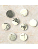 Howlite. Moneda. 10x4 milímetros. 1 mm perforación. 1 unidad. Howlite. Moneda. 10x4 milímetros. 1 mm perforación. 1 unidad.