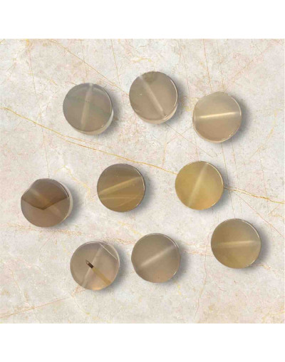 Agata Gris. Moneda. 10x4 milímetros. 1 mm perforación. 1 unidad.