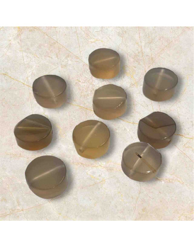 Agata Gris. Moneda. 10x4 milímetros. 1 mm perforación. 1 unidad.