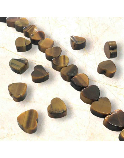 Ojo de Tigre. Corazón (1). 10x4 milímetros. 1 mm perforación. 1 unidad.