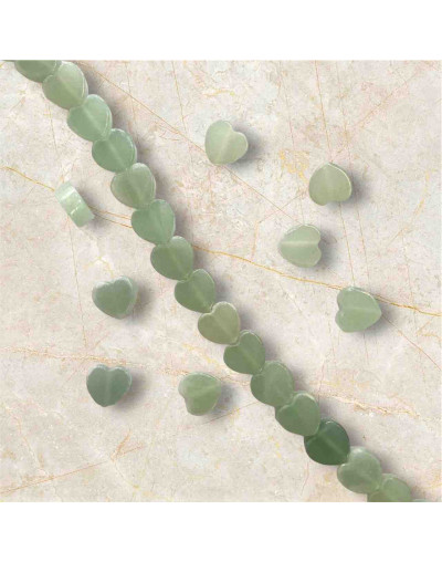 Aventurina Verde. Corazón (1). 10x4 milímetros. 1 mm perforación. 1 unidad.