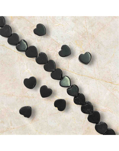 Obsidiana Negra. Corazón (1). 10x4 milímetros. 1 mm perforación. 1 unidad.