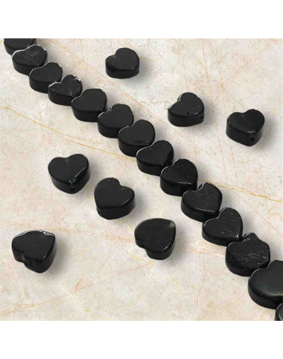 Obsidiana Negra. Corazón (1). 10x4 milímetros. 1 mm perforación. 1 unidad.