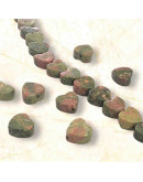 Unakite. Corazón (1). 10x4 milímetros. 1 mm perforación. 1 unidad. Unakite. Corazón (1). 10x4 milímetros. 1 mm perforación. 1 unidad.