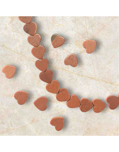 Aventurina Café. Corazón (1). 10x4 milímetros. 1 mm perforación. 1 unidad.