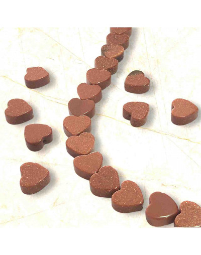 Aventurina Café. Corazón (1). 10x4 milímetros. 1 mm perforación. 1 unidad.