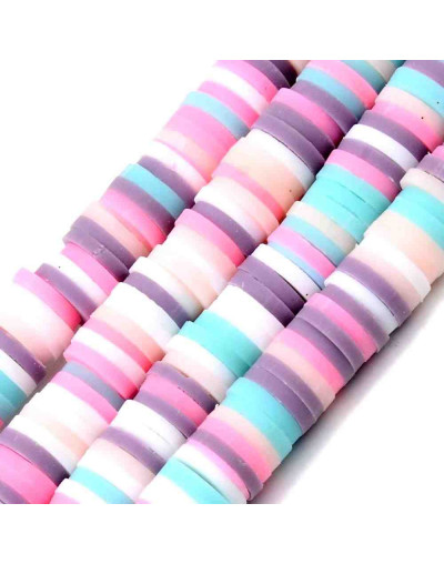 Discos. Color mixto. Pastel (3). 6 mm diámetro. 1 mm grosor. 380~400 uds hilo. 10 hilos.