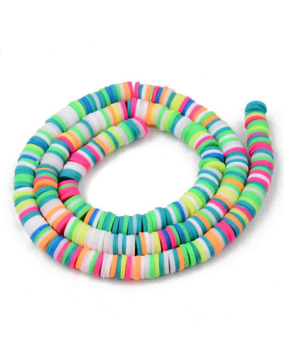 Discos. Color mixto. Verde (2). 6 mm diámetro. 1 mm grosor. 380~400 uds hilo. 10 hilos.