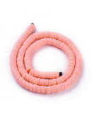 Discos. Color rosado suave. 6 milímetros diámetro. 1 mm grosor. 380~400 uds hilo. 10 hilos.