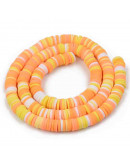 Discos. Color mixto. Naranja (1). 6 mm diámetro. 1 mm grosor. 380~400 uds hilo. 10 hilos.