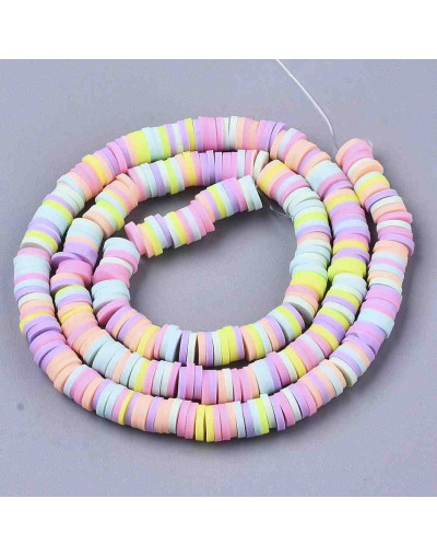 Discos. Color mixto. Pastel (1). 6  mm diámetro. 1 mm grosor. 380~400 uds hilo. 10 hilos.