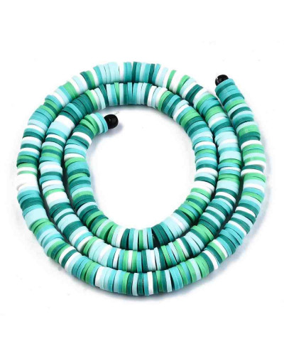 Discos. Color mixto. Verde (1). 6 mm diámetro. 1 mm grosor. 380~400 uds hilo. 10 hilos.