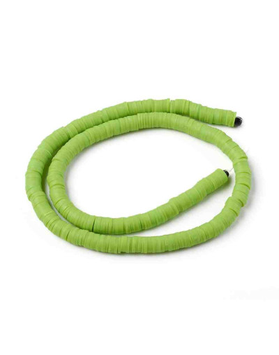 Discos. Color lima. 6 milímetros diámetro. 1 mm grosor. 380~400 uds hilo. 10 hilos.