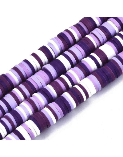 Discos. Color mixto. Morado. 6 mm diámetro. 1 mm grosor. 380~400 uds hilo. 10 hilos.