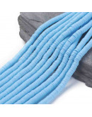 Discos. Color celeste. 6 milímetros diámetro. 1 mm grosor. 380~400 uds hilo. 10 hilos.