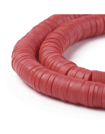 Discos. Color rojo. 6 milímetros diámetro. 1 mm grosor. 380~400 uds hilo. 10 hilos.