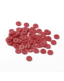 Discos. Color rojo. 6 milímetros diámetro. 1 mm grosor. 380~400 uds hilo. 10 hilos.