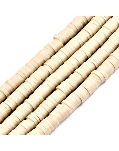 Discos. Color beige. 6 mm diámetro. 1 mm grosor. 380~400 uds hilo. 10 hilos.