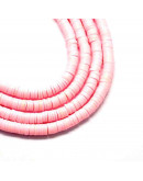 Discos. Color rosado suave. 4 milímetros diámetro. 1 mm grosor. 380~400 uds hilo. 10 hilos.