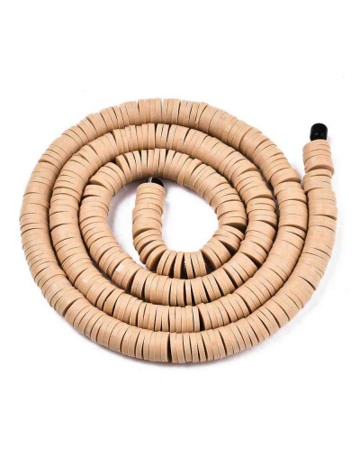 Discos. Color canela. 6 mm diámetro. 1 mm grosor. 380~400 uds hilo. 10 hilos.