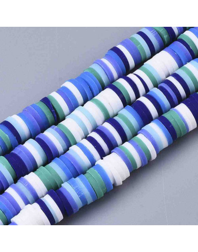 Discos. Color mixto. Marinos. 6  mm diámetro. 1 mm grosor. 380~400 uds hilo. 10 hilos.