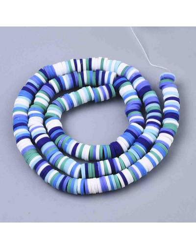 Discos. Color mixto. Marinos. 6  mm diámetro. 1 mm grosor. 380~400 uds hilo. 10 hilos.