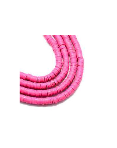 Discos. Color rosado fuerte. 4 milímetros diámetro. 1 mm grosor. 380~400 uds hilo. 10 hilos.