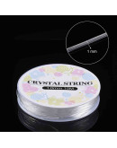 Hilo elástico. Trasparente. 1 mm diámetro. 10 metros carrete. 1 carrete.