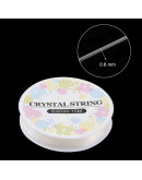 Hilo elástico. Trasparente. 0,6 mm diámetro. 15 metros carrete. 1 carrete.