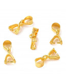 Cierre para dijes. Aleación de cobre. Color dorado. 8,5 mm largo. 3x4 mm agujero. 10 uds.