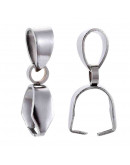 Cierre para dijes. Acero inoxidable. Color plateado. 12 mm largo. 3x4 mm agujero. 4 uds.