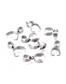 Cierre para dijes. Acero inoxidable. Color plateado. 12 mm largo. 3x4 mm agujero. 4 uds.