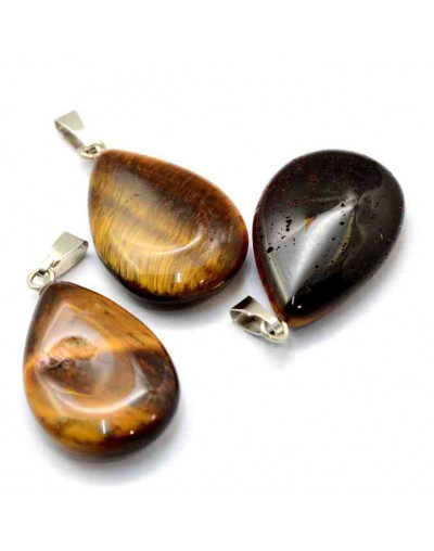 Ojo de Tigre. Gota. Aleación de cobre. Color plateado. 25x17x5 mm. 2x7 mm cierre. 1 unidad.