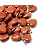 Aventurina Café. Corazón. Aleación de cobre. Color plateado. 18x17x6 mm. 2x7 mm cierre. 1 ud. Aventurina Café. Corazón. Aleación de cobre. Color plateado. 18x17x6 mm. 2x7 mm cierre. 1 ud.