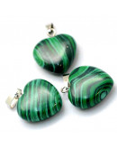 Malaquita Sintética. Corazón. Aleación de cobre. Color plateado. 18x17x6 mm. 2x7 mm cierre. 1 ud. Malaquita Sintética. Corazón. Aleación de cobre. Color plateado. 18x17x6 mm. 2x7 mm cierre. 1 ud.