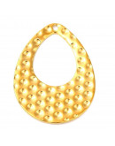 Gota (1). Acero inoxidable. Color dorado. 35x26x1,3 mm. 1,6 mm perforación. 1 unidad. Gota (1). Acero inoxidable. Color dorado. 35x26x1,3 mm. 1,6 mm perforación. 1 unidad.