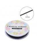 Hilo elástico. Color negro. 0,6 mm diámetro. 15 metros carrete. 1 carrete.