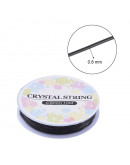 Hilo elástico. Color negro. 0,8 mm diámetro. 10 metros carrete. 1 carrete.