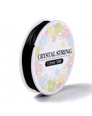 Hilo elástico. Color negro. 1 mm diámetro. 10 metros carrete. 1 carrete.