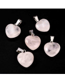 Cuarzo Rosa. Corazón. Aleación de cobre. Color plateado. 18x17x6 mm. 2x7 mm cierre. 1 ud. Cuarzo Rosa. Corazón. Aleación de cobre. Color plateado. 18x17x6 mm. 2x7 mm cierre. 1 ud.