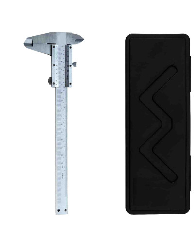 Calibre Vernier. Acero. Mide dimensiones internas y externas. Incluye estuche. 1 unidad. Calibre Vernier. Acero. Mide dimensiones internas y externas. Incluye estuche. 1 unidad.