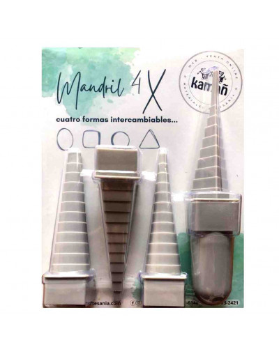 Set Mandriles. Formas Intercambiables: redondo, ovalado, cuadrado y triángulo. 1 set.