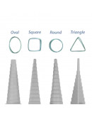 Set Mandriles. Formas Intercambiables: redondo, ovalado, cuadrado y triángulo. 3 set.