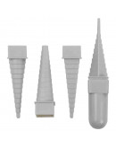 Set Mandriles. Formas Intercambiables: redondo, ovalado, cuadrado y triángulo. 3 set.