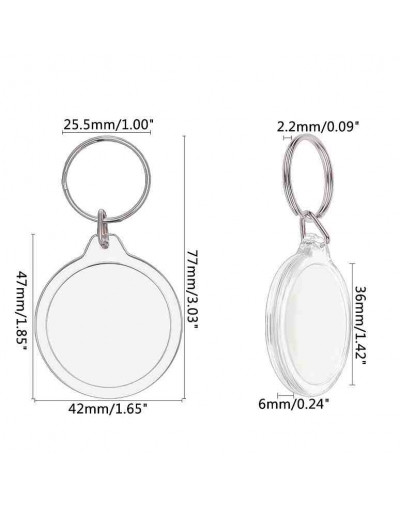 Accesorio llavero. Moneda. Acrílico+aleación de cobre. 47x42x6 milímetros. 5 unidades.